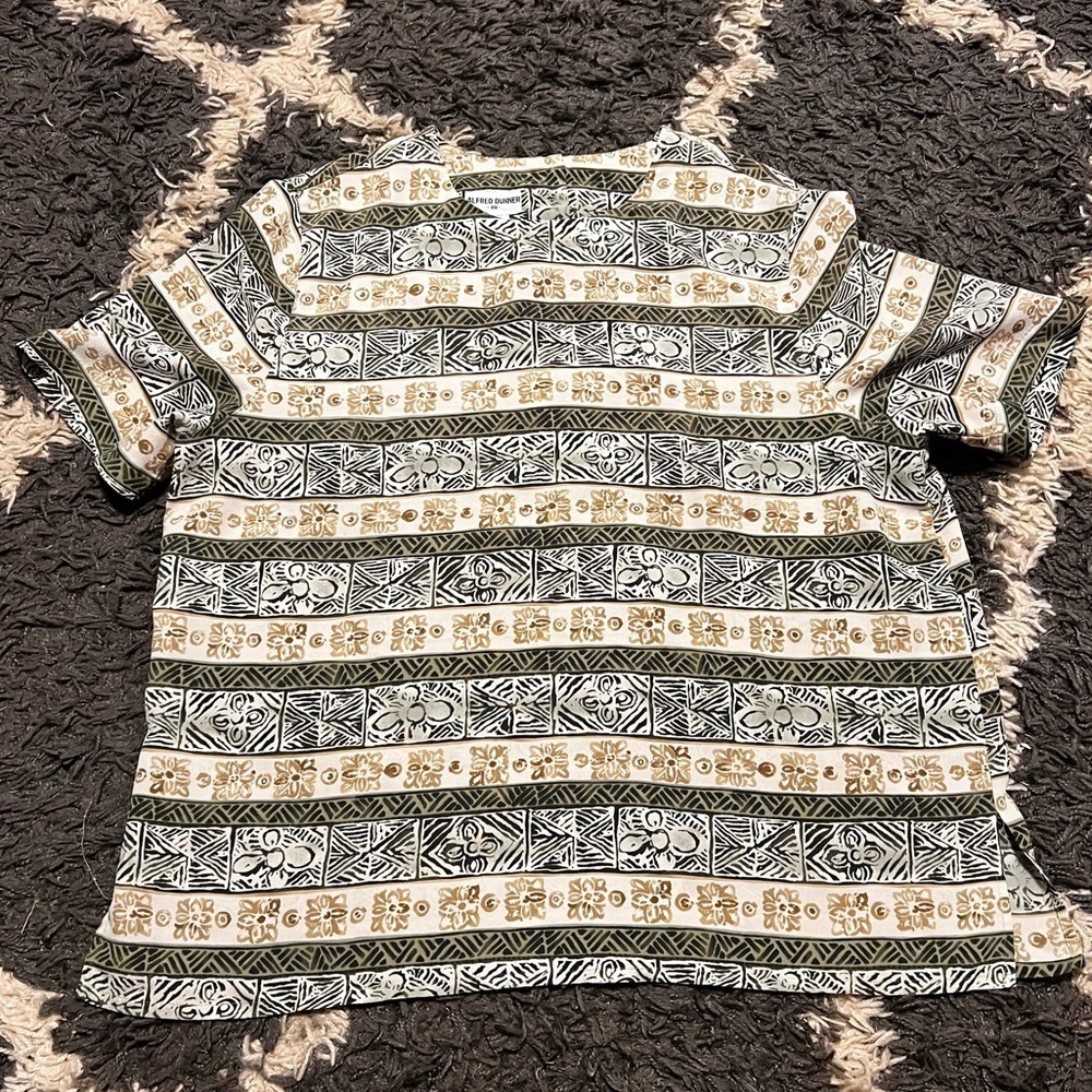 Vintage Alfred Dunner Funky Boho Short Sleeve Shirt Blouse Size 20